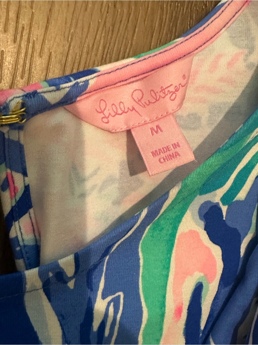 Lilly Pulitzer Girls' Blue Pink Green Tropical Ruffle Dress - Picture 3 of 3